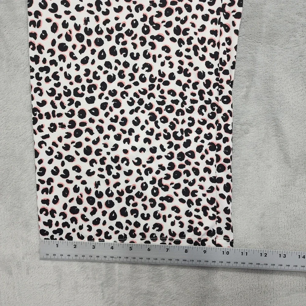 Kate‎ Spade Pants Womens M Black Pink Leopard Print Jersey Capri Pajama Lounge